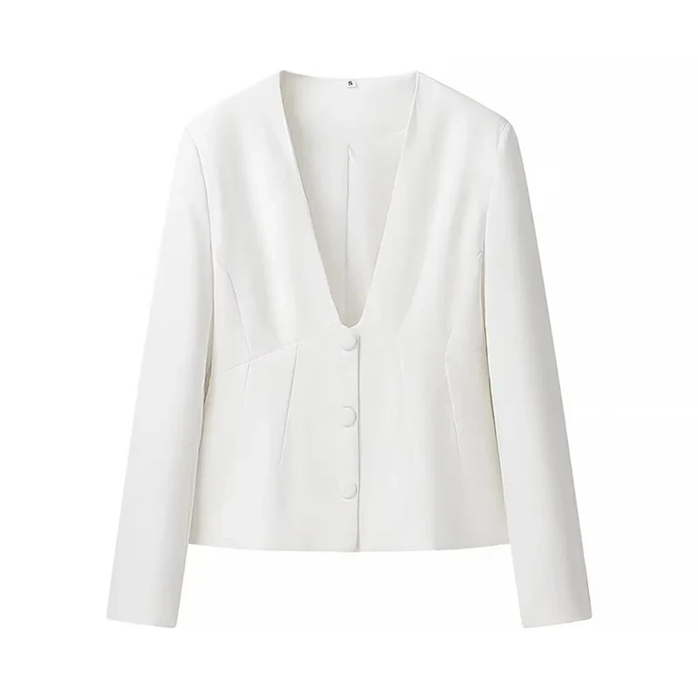 Conjunto Feminino Elegante com Blazer e Calça de Cintura Alta