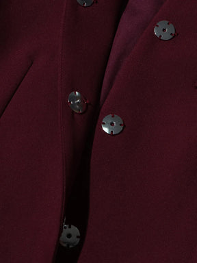Conjunto de Alfaiataria – Blazer com Gola Alta e Calça de Cintura Alta com Botões Decorativos