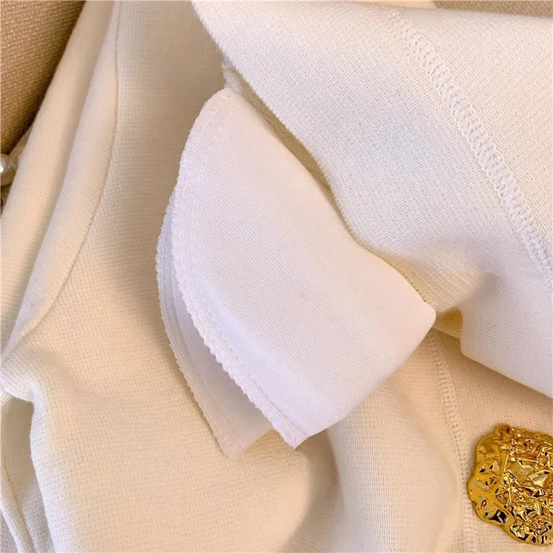 Cardigan Com botões dourado Rosa