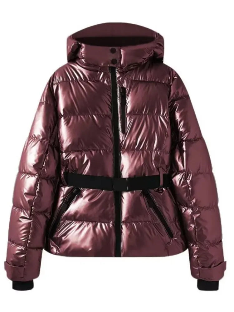 Parka Feminina com Cinto e Gola Alta – Luxo e Conforto para o Inverno