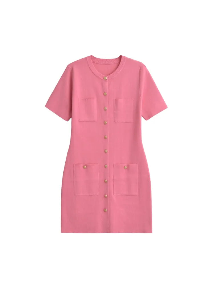 Vestido Com botões elegante