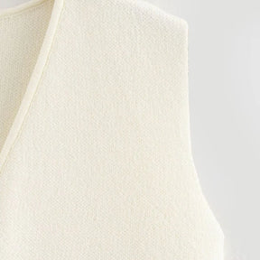 Conjunto Saia Midi Plissada e Colete Regata - Estilo Vintage