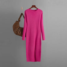 Vestido Suéter Feminino Inverno – Midi Justo em Tricô Grosso