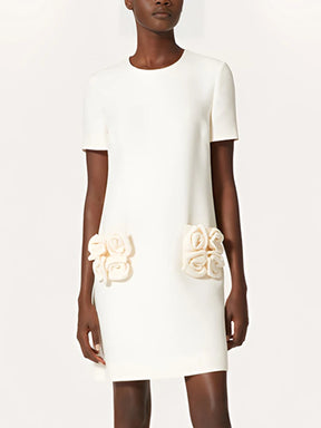 Vestido Com flores Bolso - Luxo