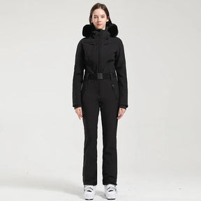 Macacão de Esqui Feminino GSOU SNOW – Peça Única, Acolchoado, Impermeável, Respirável e à Prova de Vento