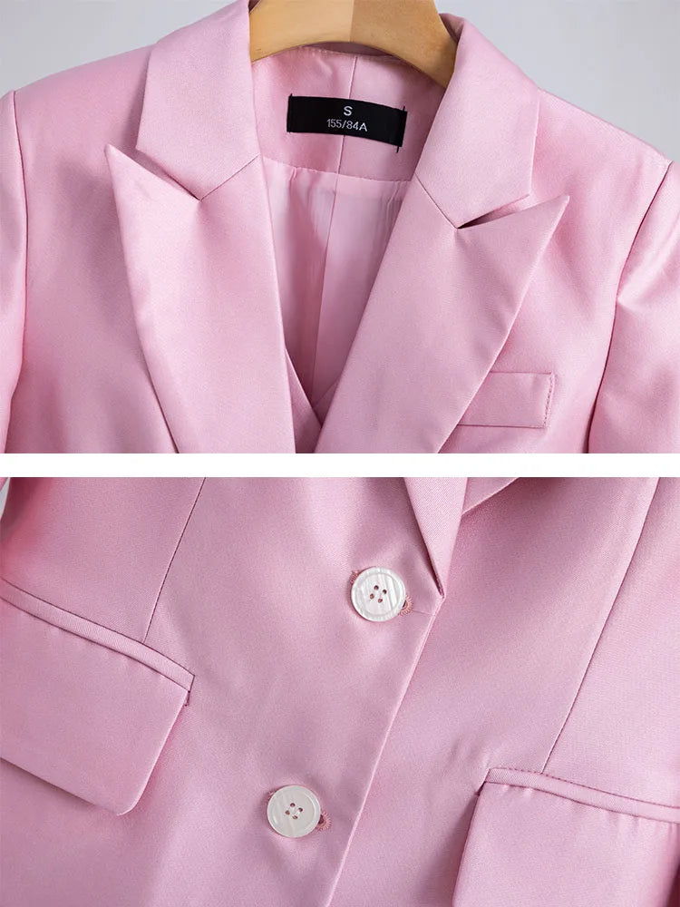 Conjunto Tres Peças Alfaiataria - Colete, Calça e Blazer