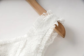 Vestido tweed tecido de luxo qualidade