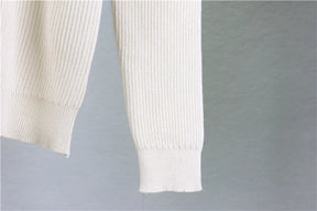 Conjunto Feminino 3 Peças em Tricô – Blusa, Pashmina e Calça Pantalona Cintura Alta