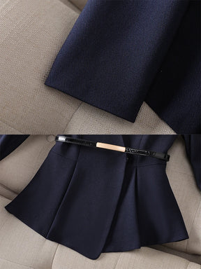 Conjunto Blazer e Calça Alfaiataria com cinto elegante