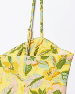 Conjunto Floral com Top Cropped e Saia Evase – Duas Peças Elegantes