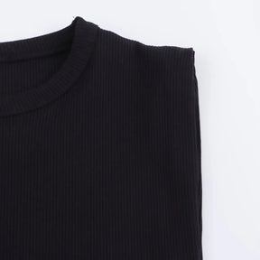 Vestido Longo Estilo Francês  com Cinto Gola Redonda