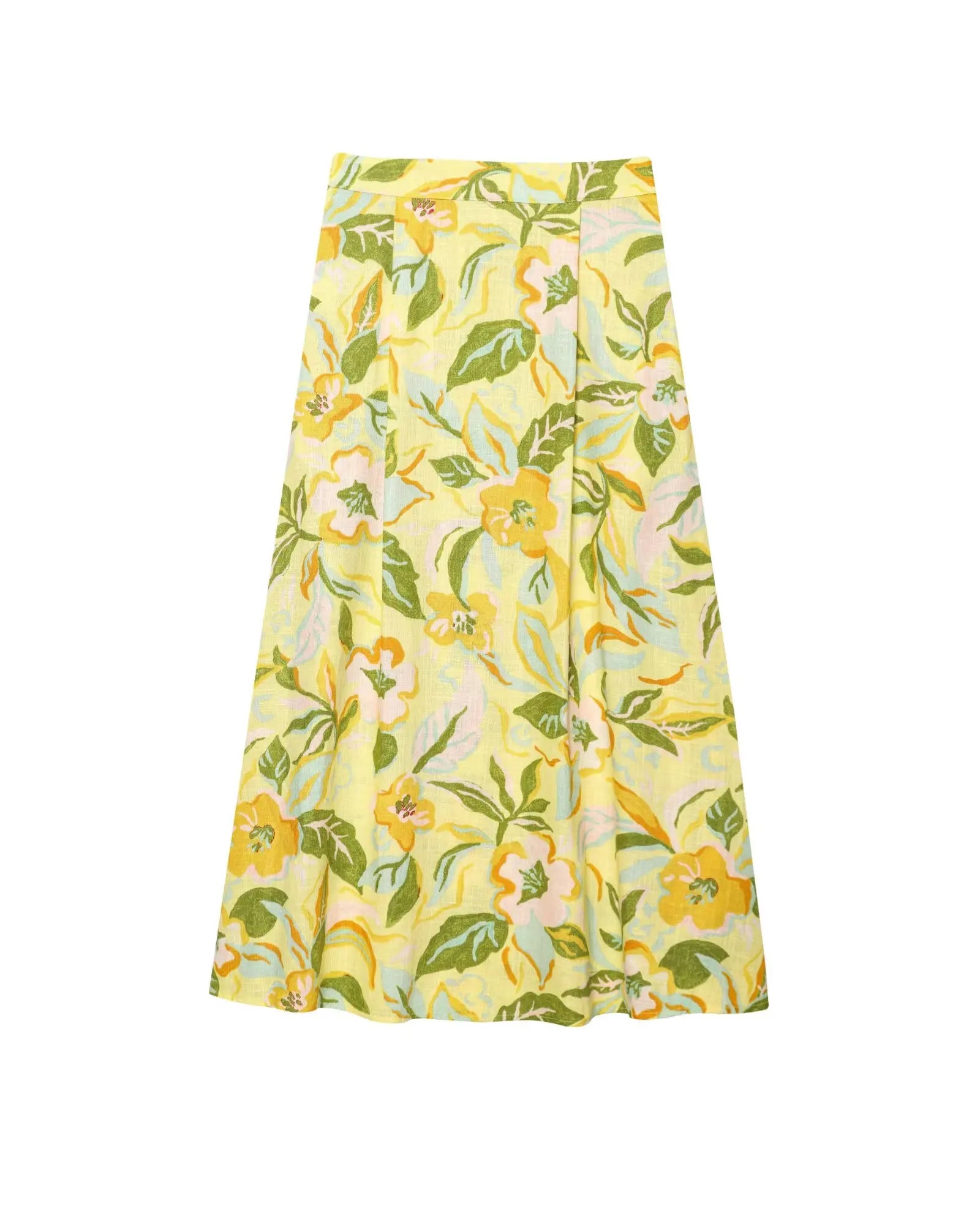 Conjunto Floral com Top Cropped e Saia Evase – Duas Peças Elegantes