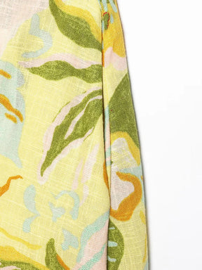 Conjunto Floral com Top Cropped e Saia Evase – Duas Peças Elegantes