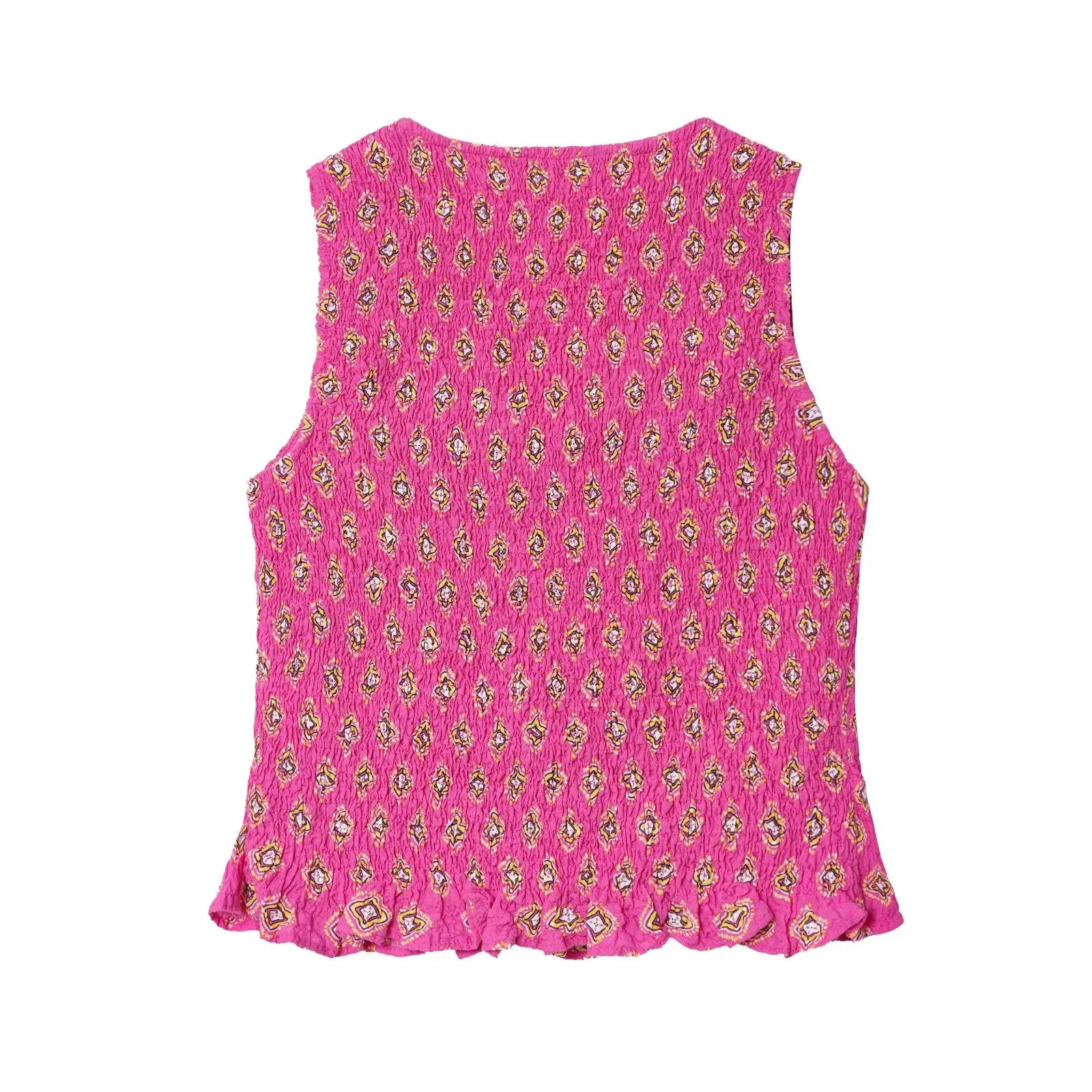 Conjunto Essence – Top Estampado em Favo & Saia Midi de Cintura Alta