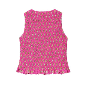 Conjunto Essence – Top Estampado em Favo & Saia Midi de Cintura Alta