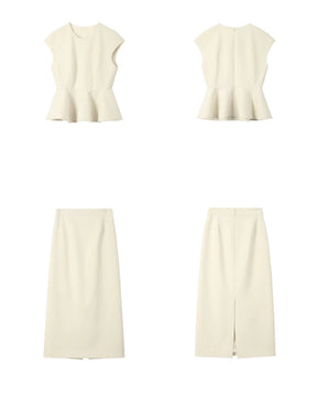 Conjunto Top Slim Sem Mangas & Saia Midi de Cintura Alta