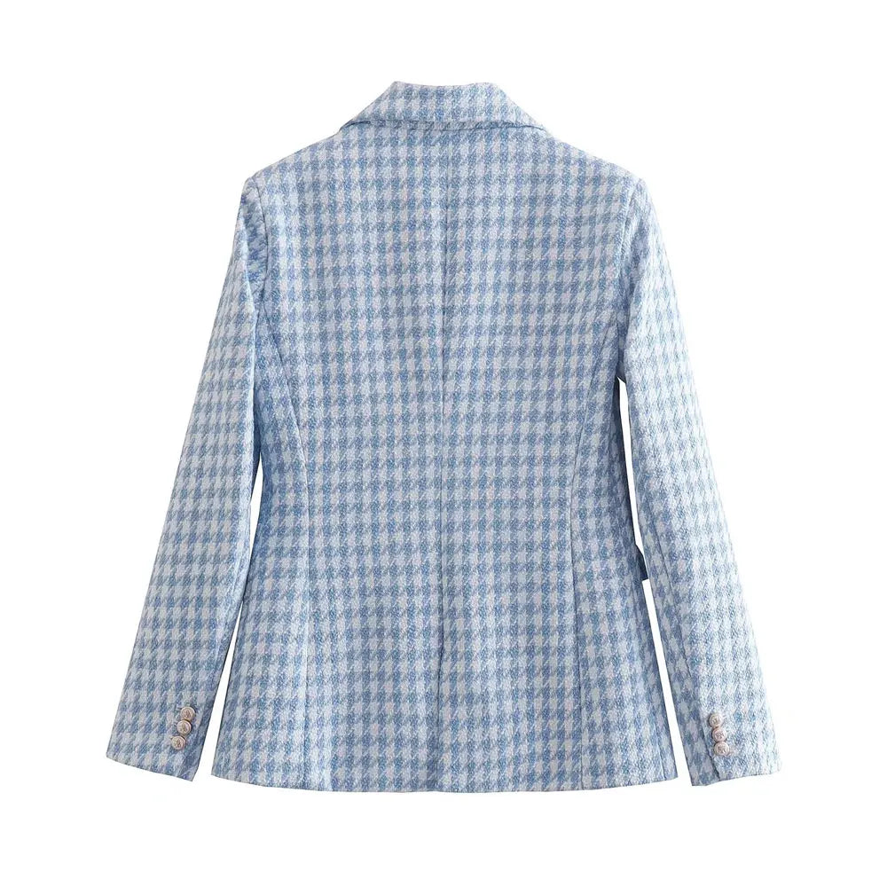 Conjunto, Shorts Ou blazer - Tweed Xadrez Elegante