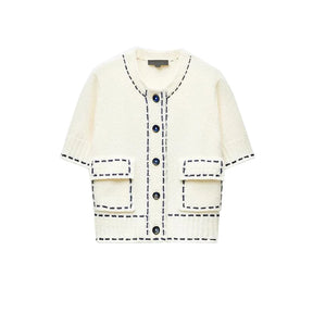 Camisa Feminina Tricotada com Recortes em Cores – Modelo Criativo de Verão