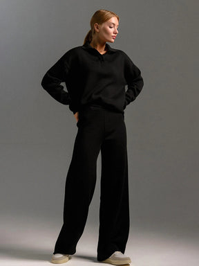 Conjunto Tricot – Suéter de Gola Alta e Calça Wide Leg em Malha Premium