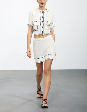 Camisa Feminina Tricotada com Recortes em Cores – Modelo Criativo de Verão