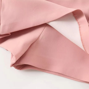 Conjunto Feminino 3 Peças: Blazer, Colete Corset e Short Saia de Cintura Alta