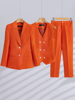 Conjunto Tres Peças Alfaiataria - Colete, Calça e Blazer