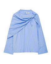 Camisa Casual Listrada com Lenço Integrado