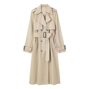 Trench Coat Feminino Slim com Gola e Cinto