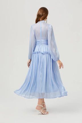 Vestido de Verão SEDA – Luxo Francês, Franjas, Pregas e cristais