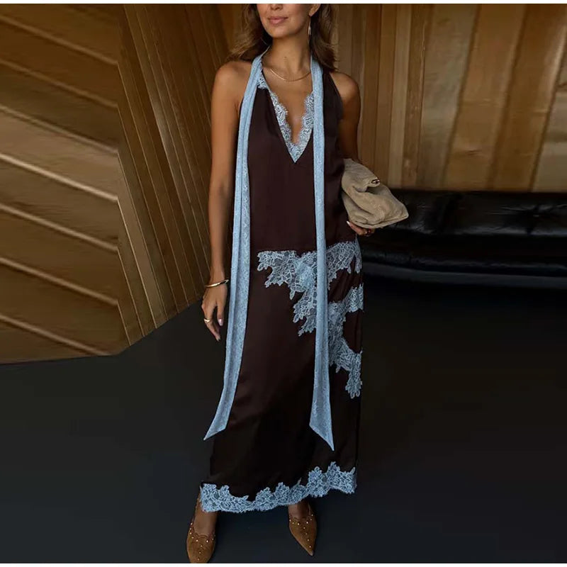 Conjunto Luxo com Renda Contrastada e Saia Longa – Elegância Atemporal