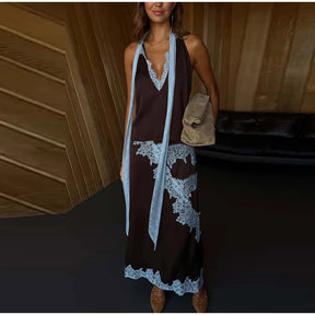 Conjunto Luxo com Renda Contrastada e Saia Longa – Elegância Atemporal