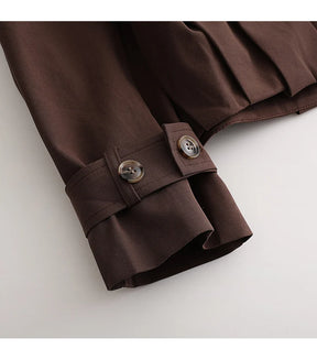 Trench Coat Feminino Curto com Design Transpassado – Estilo e Elegância para Meia-Estação