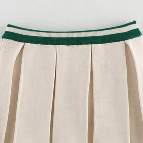 Conjunto Feminino Elegante de Tricô com Gola Lapel e Manga Longa