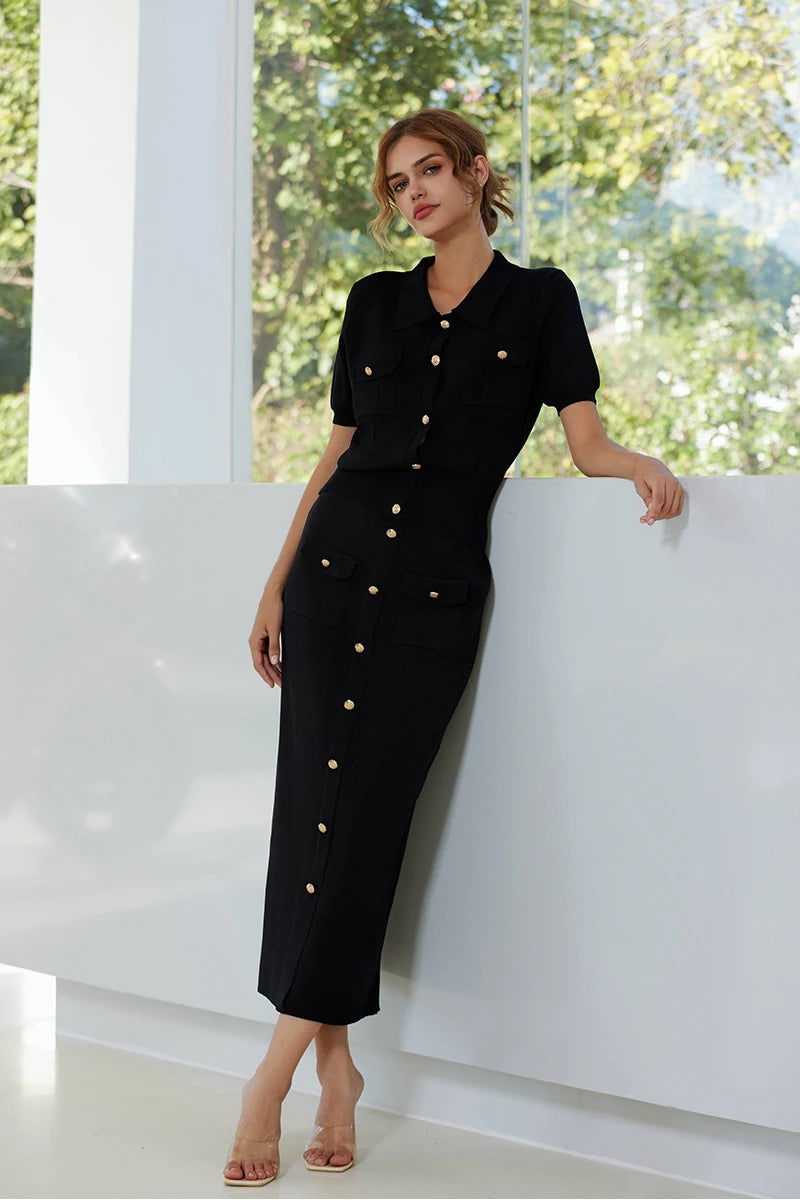 Conjunto saia midi e camiseta elegante