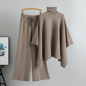 Conjunto Feminino Casual Elegante – Camisa Estilo Hepburn com Cardigan e Calça
