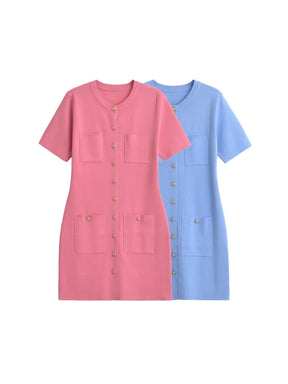 Vestido Com botões elegante