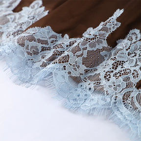 Conjunto Luxo com Renda Contrastada e Saia Longa – Elegância Atemporal