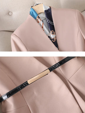 Conjunto Blazer e Calça Alfaiataria com cinto elegante