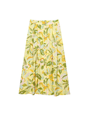 Conjunto Floral com Top Cropped e Saia Evase – Duas Peças Elegantes