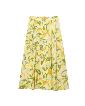 Conjunto Floral com Top Cropped e Saia Evase – Duas Peças Elegantes