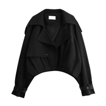 Trench Coat Feminino Curto com Design Transpassado – Estilo e Elegância para Meia-Estação