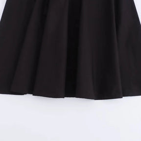 Vestido Longo Estilo Francês  com Cinto Gola Redonda