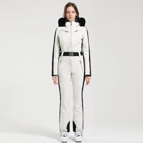 Macacão de Esqui Feminino GSOU SNOW – Peça Única, Acolchoado, Impermeável, Respirável e à Prova de Vento