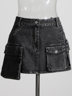 Conjunto Jeans top e saia cargo  - Novidade
