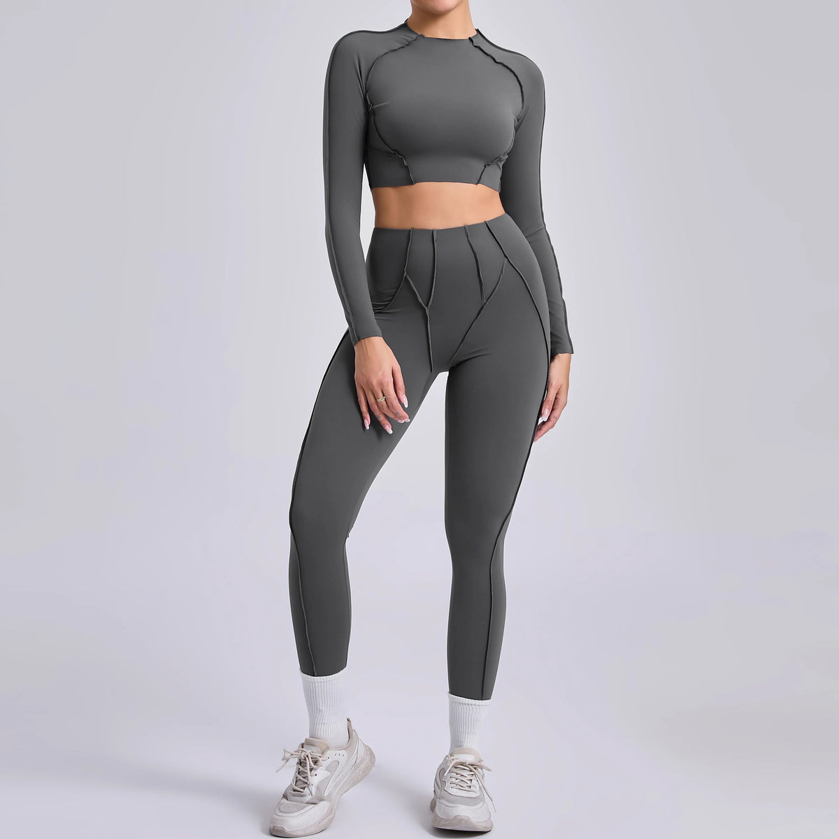 Conjunto Fitness Feminino  – Legging + Blusa Manga Longa | Conforto, Elasticidade e Performance