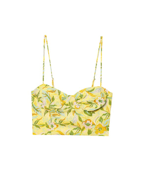 Conjunto Floral com Top Cropped e Saia Evase – Duas Peças Elegantes