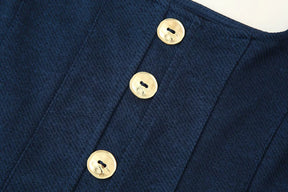 Conjunto Alfaiataria Linéa Classique - Top Curto com Botões & Calça Flare de Cintura Média