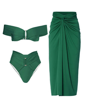 Conjunto 3 Peças - Biquini + Saia - Elegância