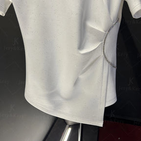 T-shirt Bordada Con detalhes - algodão