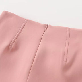 Conjunto Feminino 3 Peças: Blazer, Colete Corset e Short Saia de Cintura Alta